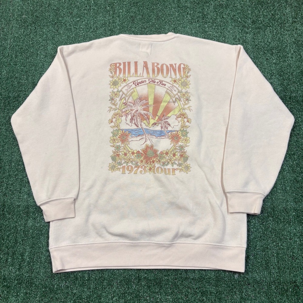 Billabong Crewneck Sweatshirt Under The Sun 1973 Tour Cream Graphic
